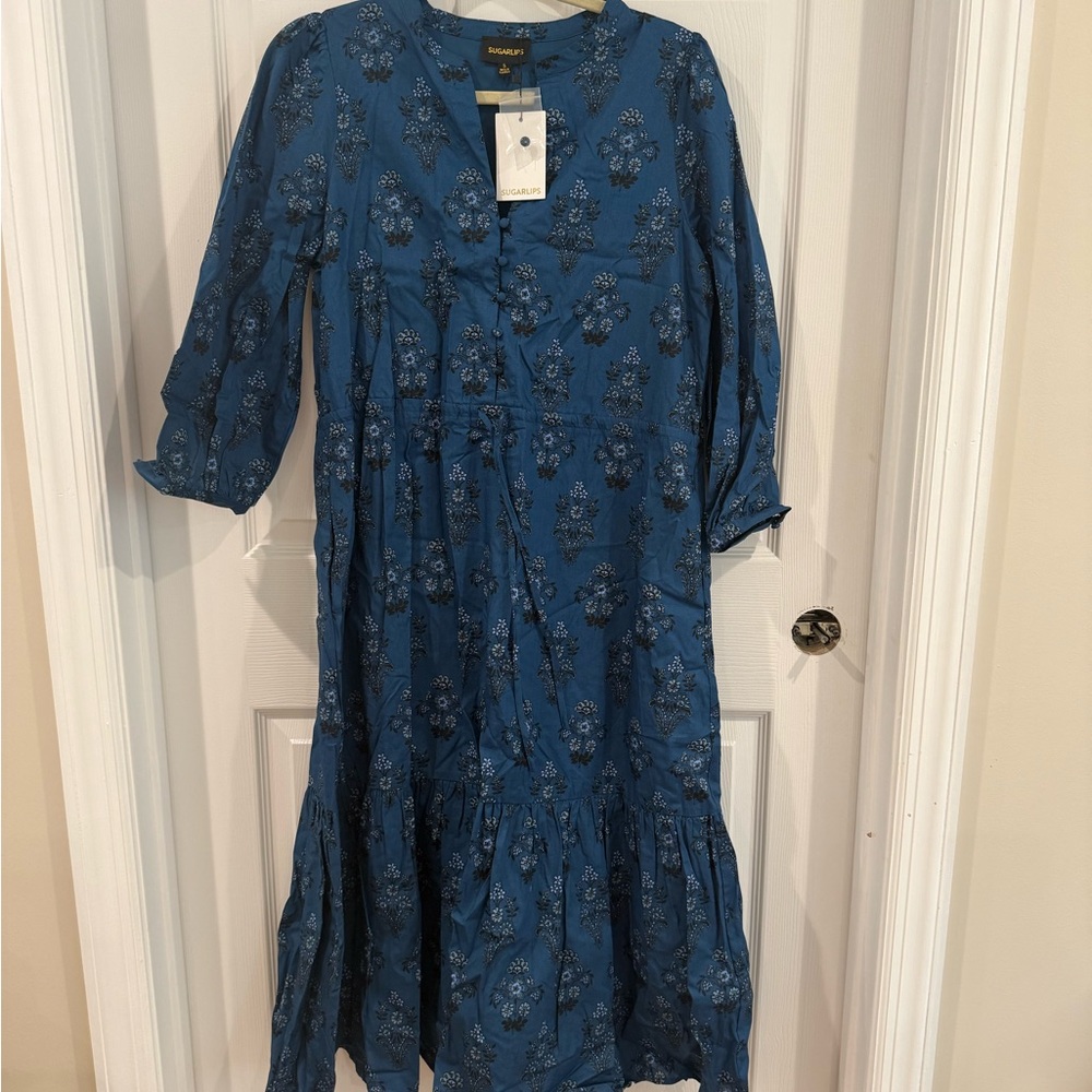 Sugarlips Blue Floral Maxi Dress